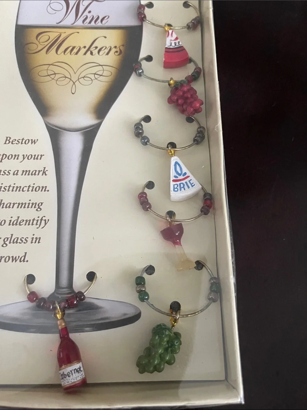 Boston Warehouse Wine Glass Charms Set - Set of 6